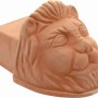 Sottovaso in terracotta con testa di leone per vasi.