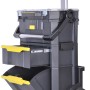 Carrello officina Stanley 2-in-1 con organizer, grigio e giallo.