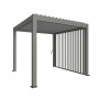 Pannello laterale a lamelle Biohort in grigio quarzo metallizzato per pergola, protezione da vento e intemperie.