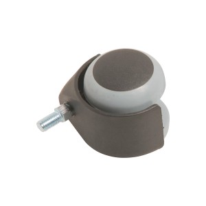 Rotella doppia per parquet con filetto, Ø 50mm, portata 40kg, per pavimenti delicati.