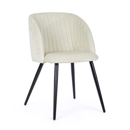 Sedia Queen velvet bianco