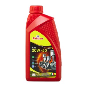 Olio motore rosso Rhütten SAE 20W-50 per motori a benzina, diesel, metano e GPL.