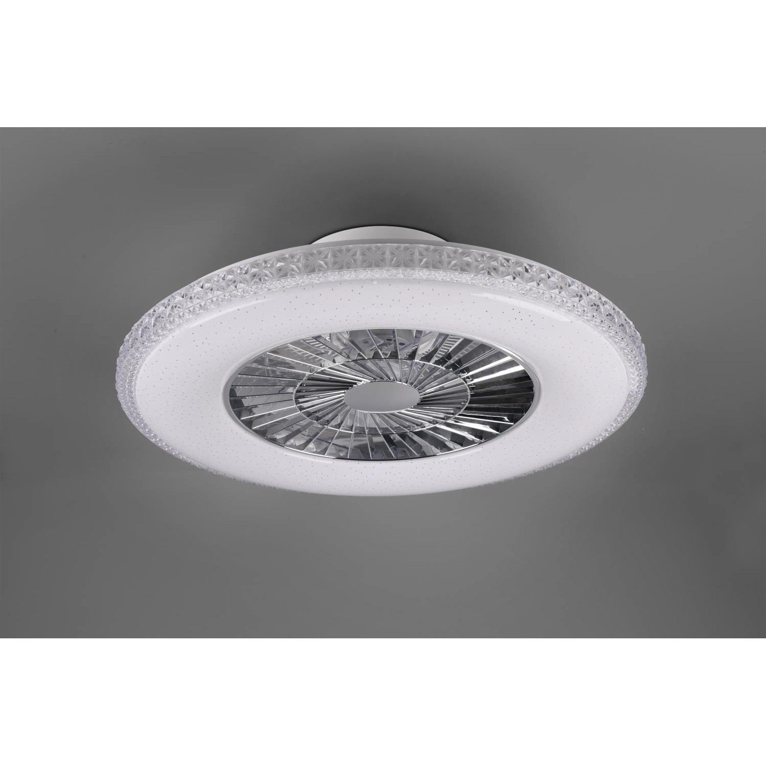 Proventa Ventilatore A Soffitto Con Plafoniera LED Dimmerabile 60W, 60cm, Telecomando, Luce Calda/Fredda, Modalità Estate/Inverno