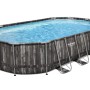 Piscina ovale t.b.t. con effetto legno e scaletta. Ideale per il giardino.