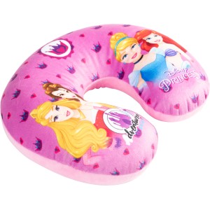 Cuscino da viaggio rosa con principesse Disney per auto.