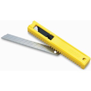 Lame a segmenti Stanley 9 mm, 10 pezzi in dispenser giallo.