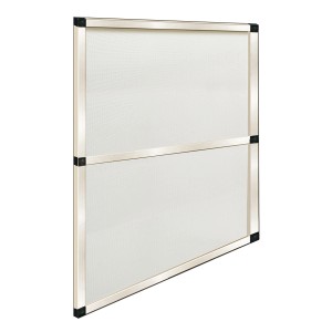 t.b.t. Zanzariera fissa con telaio argentato.