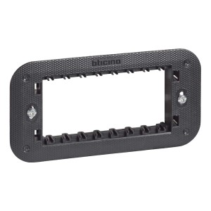 Placca di copertura nera t.b.t. per interruttori e prese.