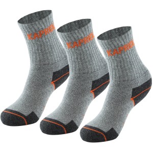 Calze da lavoro grigie t.b.t. con logo arancione, confezione da 3.