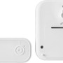 Campanello wireless con pulsante, portata 200 m, design bianco, vista posteriore.