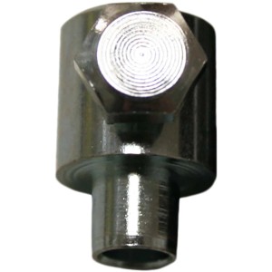 Primo piano di una testa di morsetto in metallo t.b.t.