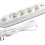 Multipresa bianca t.b.t. con 4 prese e porta USB.