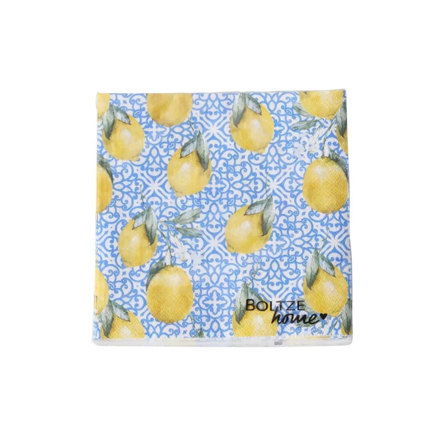 Tovaglioli Boltze Capri con motivo a limoni, 20 pezzi, 2 veli.