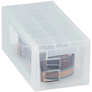 Contenitore/scatola portaoggetti trasparente t.b.t. con cinture per riporre.