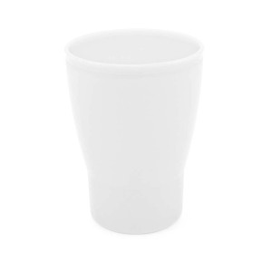 Tazza bianca per campeggio dal design semplice.