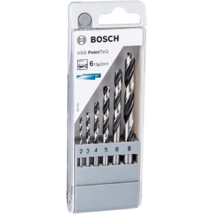 Set punte per metallo Bosch, 6 pezzi, HSS PointTeQ, misure 2-8 mm.