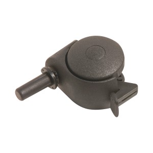 Rotella doppia nera Ø 50 mm con perno e freno, portata 30 kg.