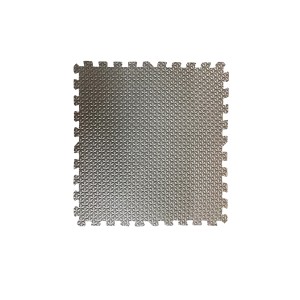 Tappeto da lavoro t.b.t. grigio, quadrato con superficie strutturata e connessione a puzzle.