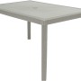 Tavolo da giardino grigio effetto rattan, rettangolare.