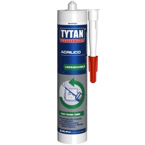 Sigillante acrilico Tytan, bianco, per interni ed esterni. Alternativa al silicone per giunti.