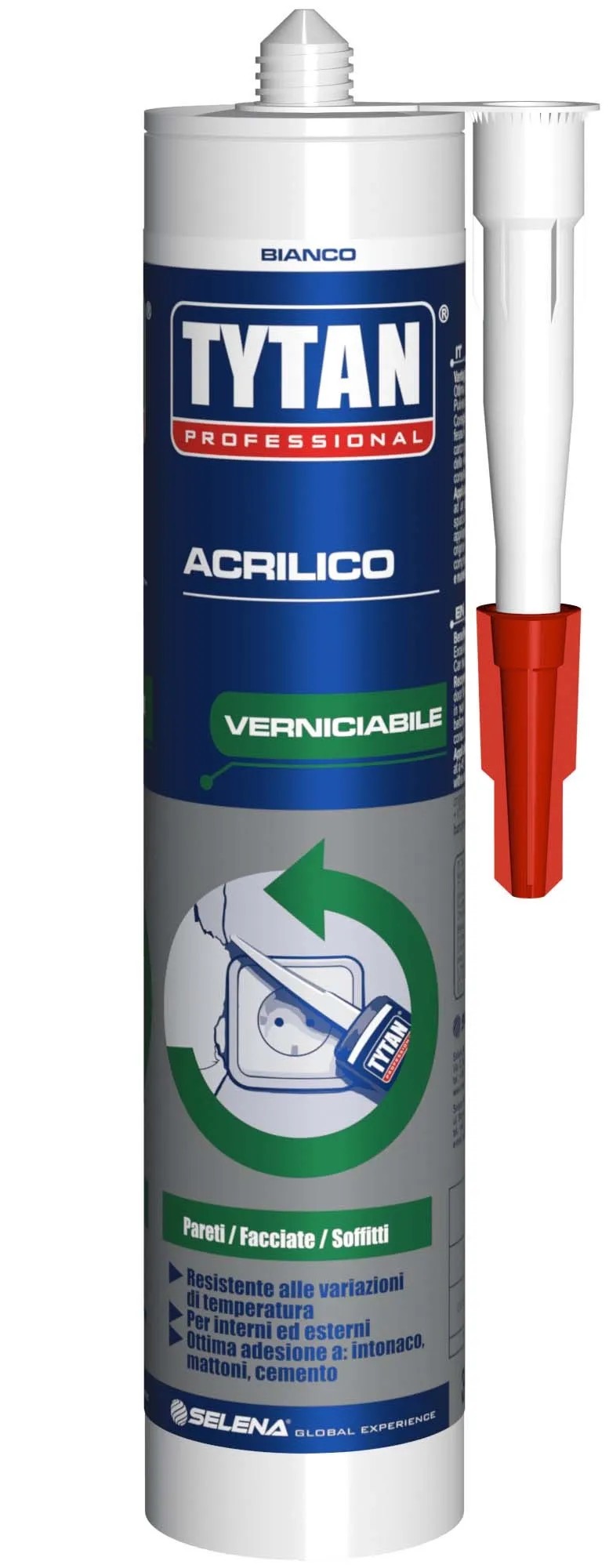 Sigillante Acrilico MAC24 - Verniciabile, 15% Elasticit&agrave;, Per Interni Ed Esterni, 300 Ml, Bianco