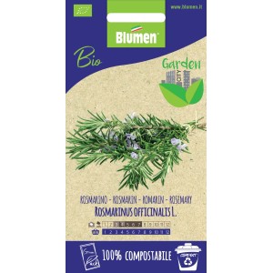 Semi di rosmarino biologici di Blumen. Semi di erbe aromatiche per il giardino.