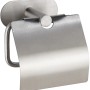 Wenko Porta carta igienica Orea Matt con coperchio, acciaio inox, per montaggio a parete senza forare.