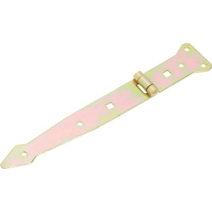 Cerniera a bandella zincata gialla, 200x35mm, per fissaggi leggeri di porte e cancelli.