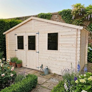 Casetta da giardino in legno Canazei sp 25 mm H236xL396xP396 cm