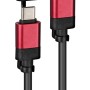 Cavo di ricarica t.b.t. per auto, USB, USB-C e connettore Lightning, rosso/nero.