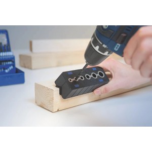 t.b.t. guida di foratura in uso con trapano su legno, accessorio per trapani.