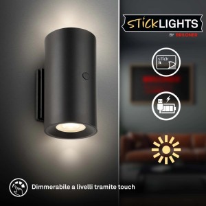 Applique LED Isy 140lm 3000K Ø6,1x12cm Nero