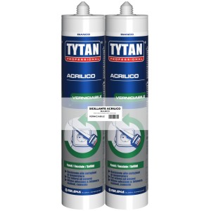 Due cartucce di sigillante acrilico Tytan, bianco, per giunti e sigillature.