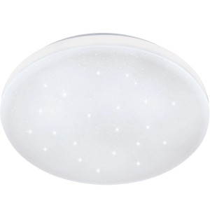 Plafoniera LED bianca con motivo a stella per montaggio a soffitto.