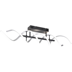 Moderna lampada da soffitto Trio LED Sequence, alluminio spazzolato, design a spirale.