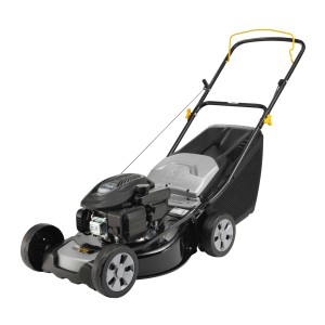 Alpina Tagliaerba a scoppio AL4 46 A: rasaerba con scocca in acciaio e cesto di raccolta.