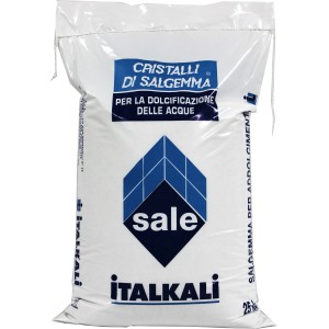 Sale per addolcitori d'acqua, marca Italkali, sacco da 25 kg.