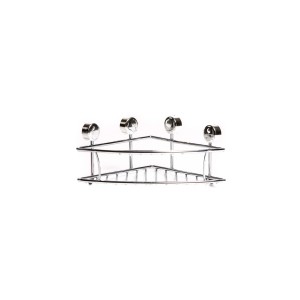 Mensola angolare t.b.t. in metallo cromato per montaggio a parete.