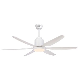 Ventilatore a soffitto con luce LED DCG dimmerabile 6 pale Ø 137 cm bianco