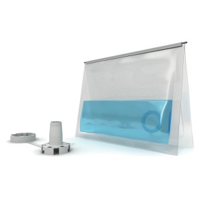 t.b.t. per forniture elettriche, riempito con liquido blu.