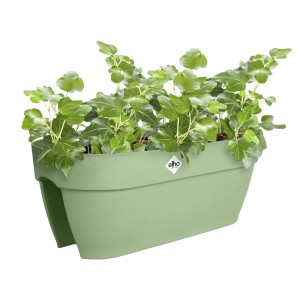 Fioriera Elho Flower Bridge Vibia Campana, 26x59x22 cm, verde, con piante.