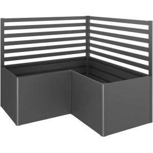 Biohort grigliato (2 pz) per aiuola rialzata a L, grigio scuro metallizzato, accessorio per la crescita delle piante.