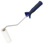 Rullo in schiuma LUX, 10 cm, con impugnatura morbida blu e nera per verniciare.