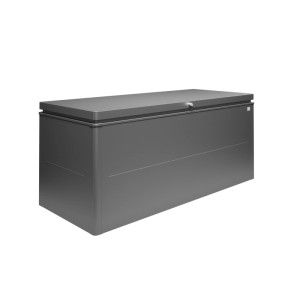 Biohort LoungeBox 200 grigio scuro metallizzato, box universale impermeabile con serratura per cuscini.