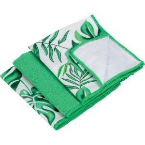 t.b.t. Panni e spugne con motivo a foglie verdi.