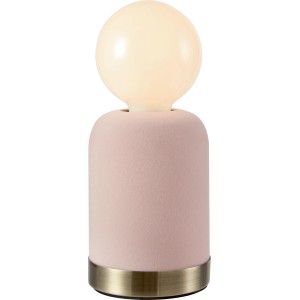 Lampada da tavolo t.b.t. rosa con paralume rotondo per design moderno.