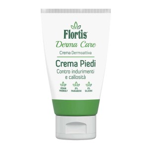 Tubo di crema piedi Flortis Derma Care, vegana, senza parabeni e siliconi.