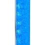 Moderna lampada da tavolo a LED Leia con effetto cristallo blu e base argentata.
