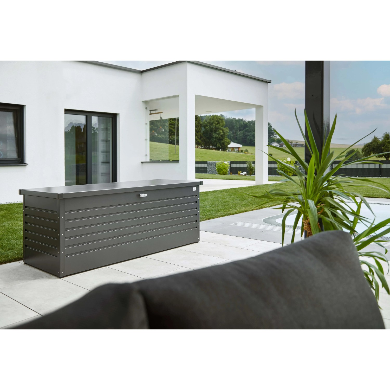 Biohort Box da giardino 180, grigio scuro metallizzato, per riporre oggetti.