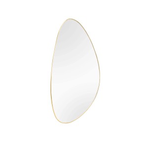 Specchio da parete t.b.t. con forma irregolare e cornice dorata.